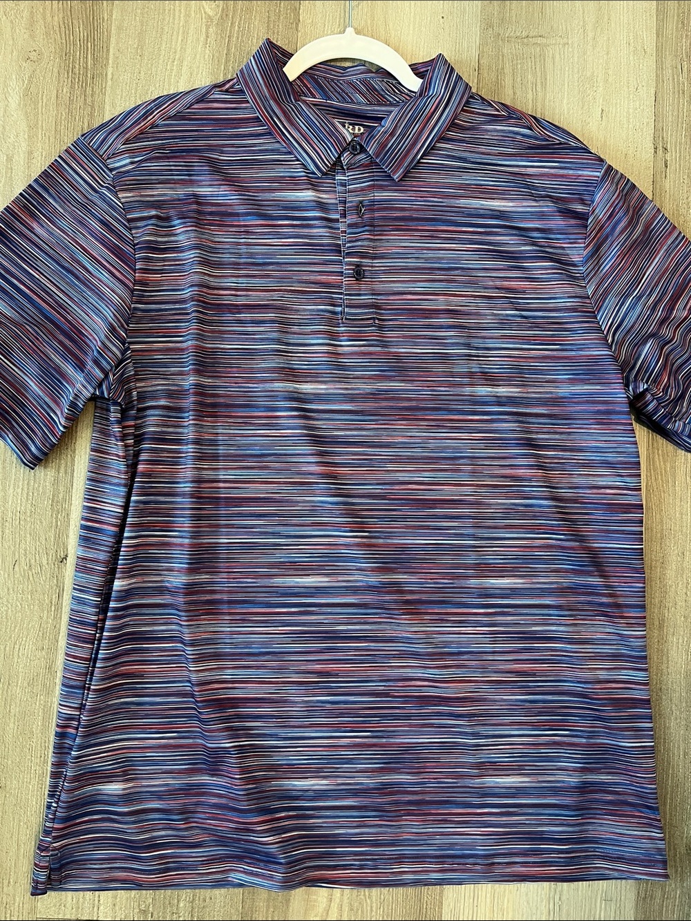 Men's Striped Performance Polo Shirt - Blue/Purple